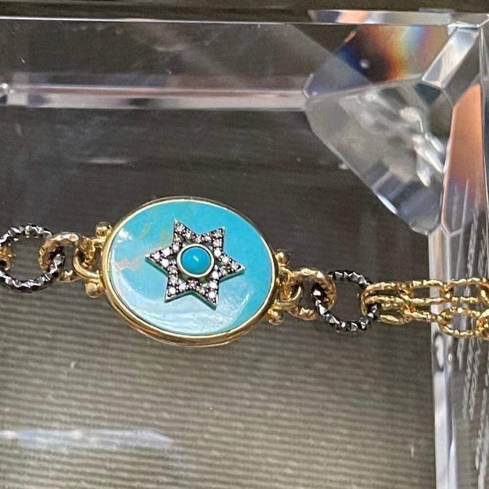 RARITIES Carol Brodie Kingman  TURQUOISE Star Bracelet new - Picture 9 of 14